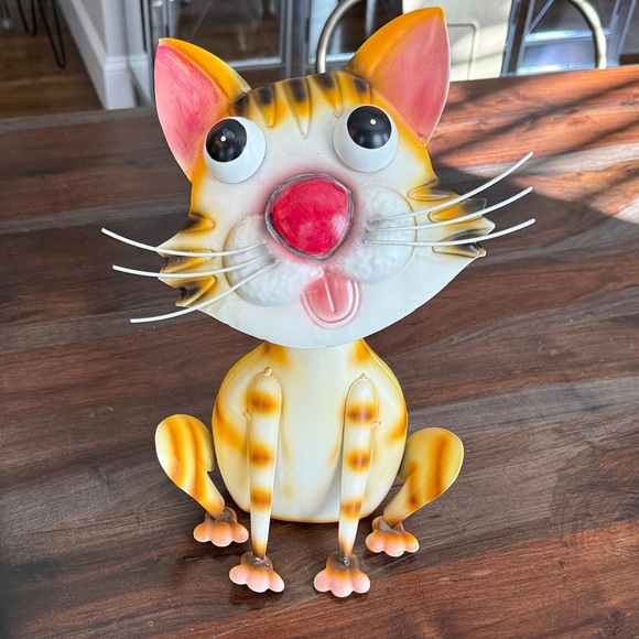 Other - Bobble head, metal, Whimsical Orange Cat Figurine